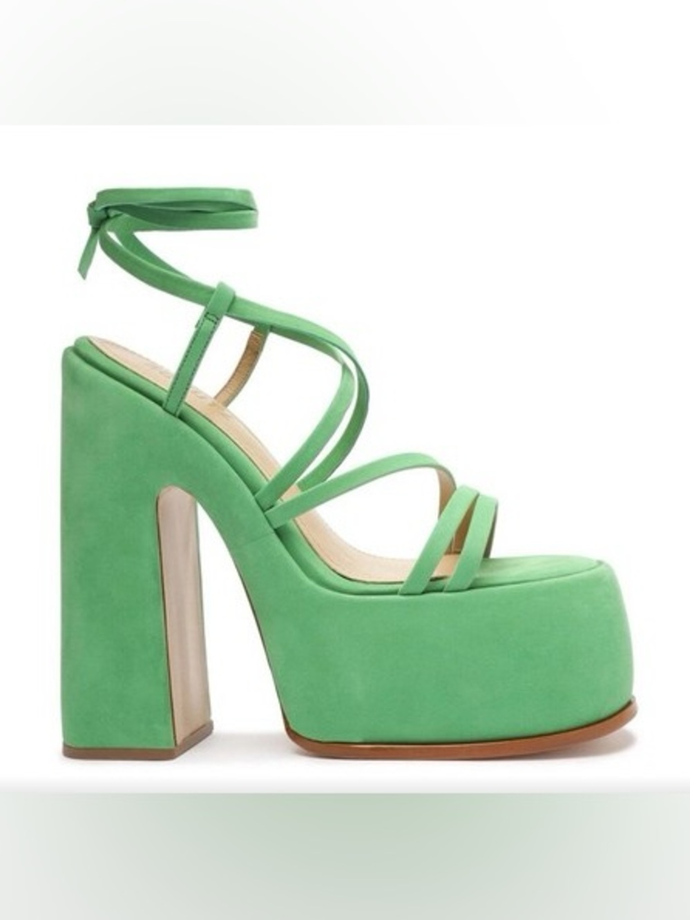 Schutz nubuck platform lace up heels